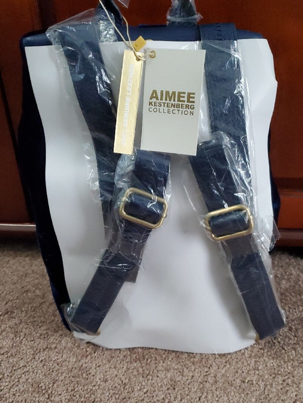 BRAND NEW!!  AIMEE KETSENBERG Women's Velvet Sling Backpack in Deep Navy - Picture 2 of 4